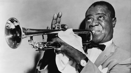 Louie Armstrong Playing The Trumpet